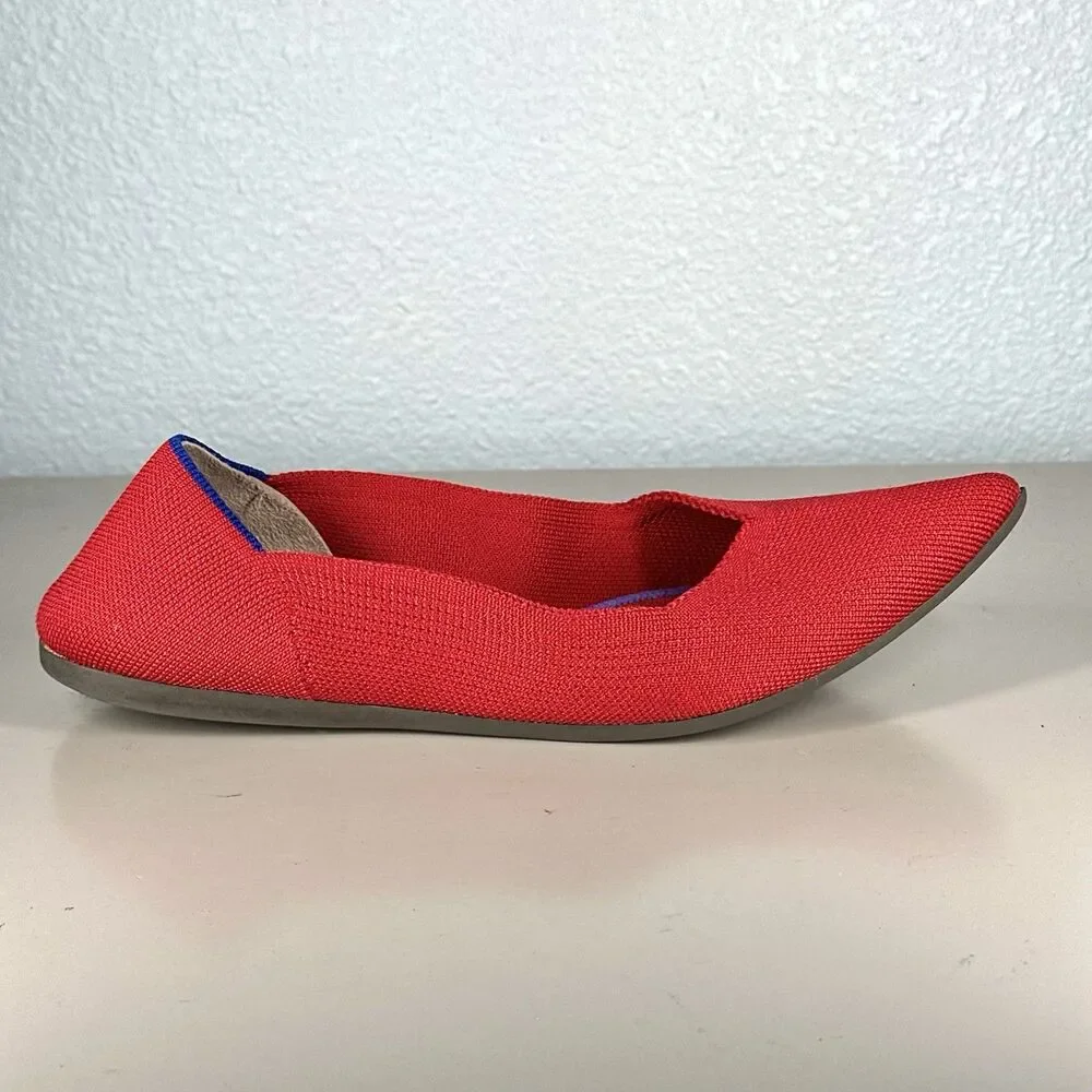Rothy’s The Point Flats Red And Blue Knit Women’s Size 9.5 Washable Comfort - Picture 8 of 14